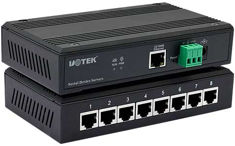 工业级串口转以太网联网服务器_UT-6808-POE 10/100M转8口RS-232/485/422 POE串口服务器